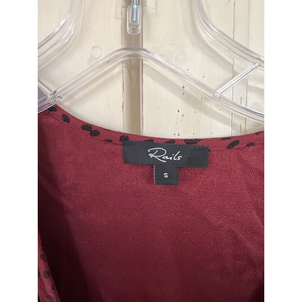 Rails Size Small V-Neck Cropped Jumpsuit Maroon &… - image 5